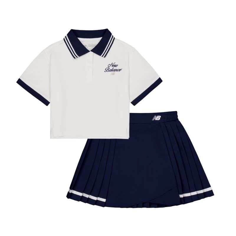 New Balance New Balance Kids Two Piece Skirt Sets Polo Collar Moderate Short Skirt