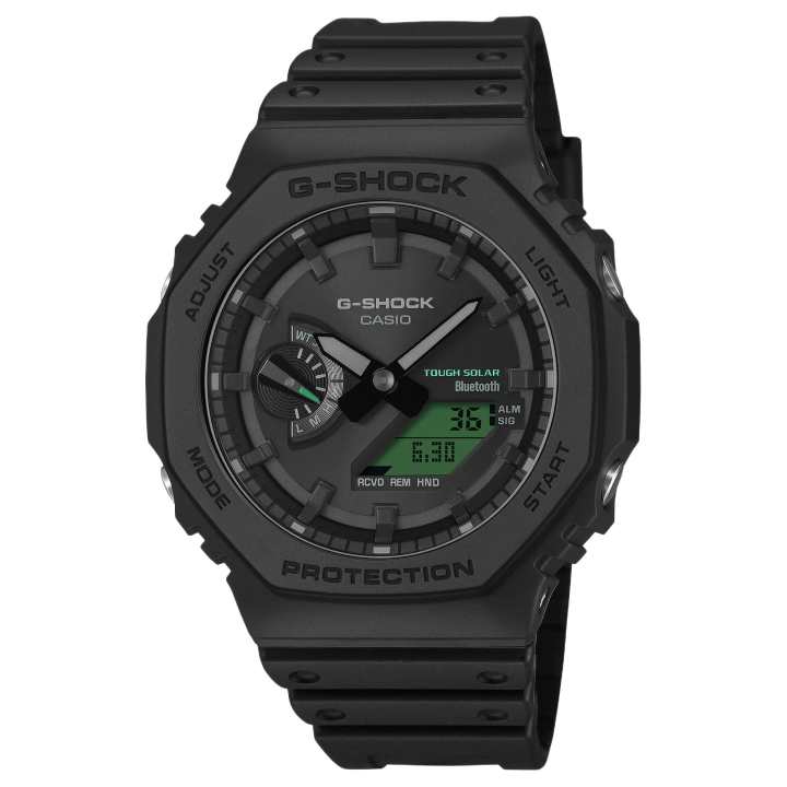CASIO CASIO 2100 Solar Quartz Movement Resin Strap Watch Men's Watches Black Dial