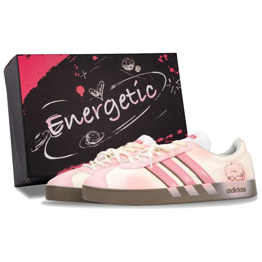 Adidas Adidas Vl Court Classic Pink Peach Meow Balance Lightweight Low top German Army Trainers Unisex Beige Pink