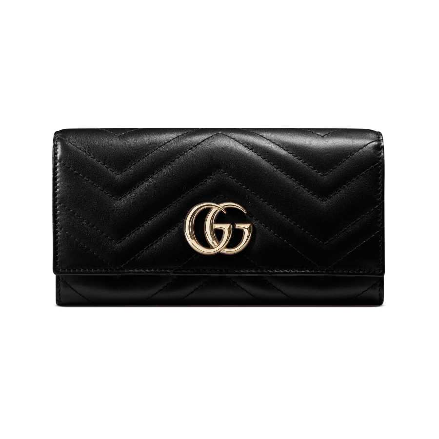 GUCCI GG Marmont Leather Wallet Women's Black