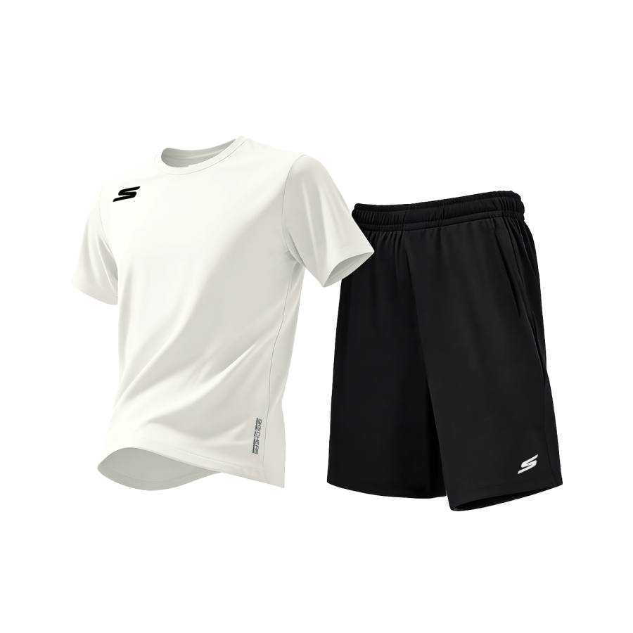 Skechers Sports Suit Men's Marshmallow White+Carbon Black