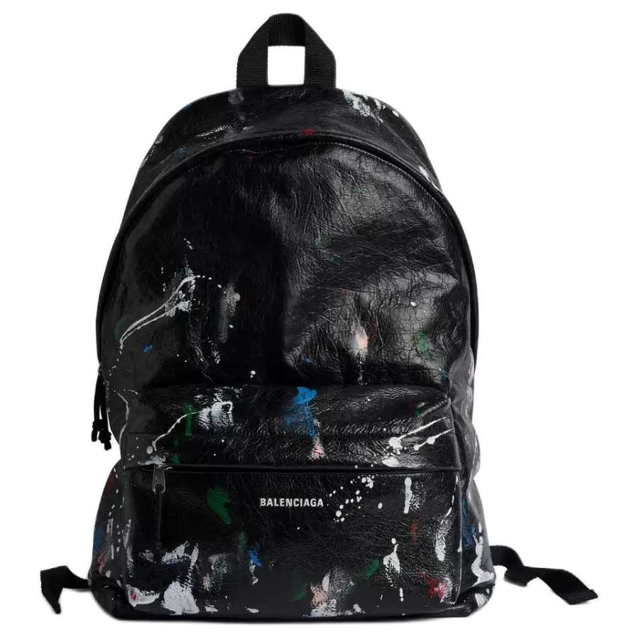 Balenciaga Explorer Sheepskin Backpack Men's Black & Multicolor