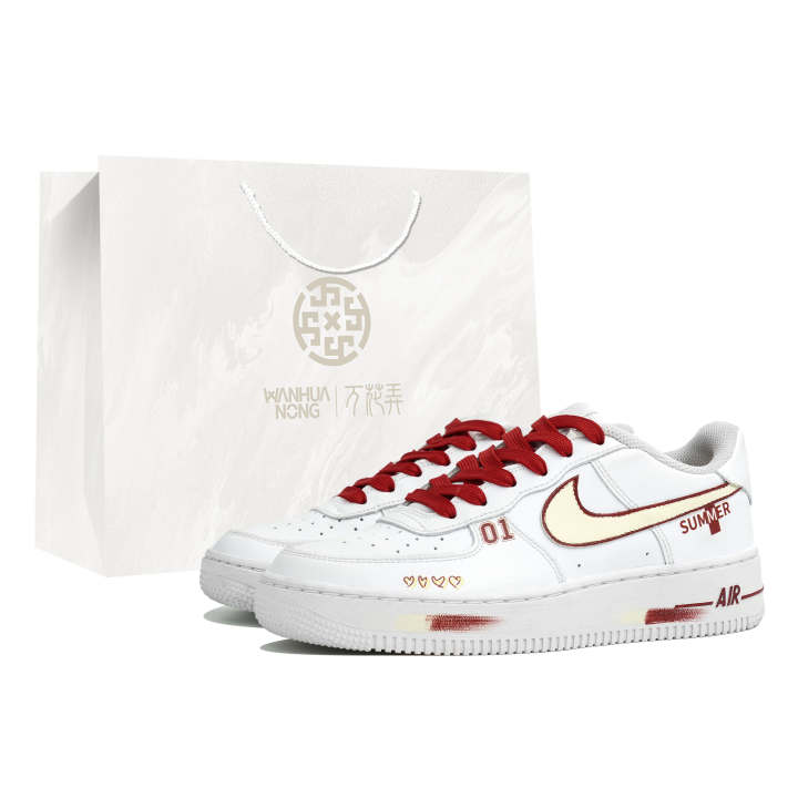 Nike Nike Air Force 1 Skateboard Shoes Unisex Low Top Red/Yellow