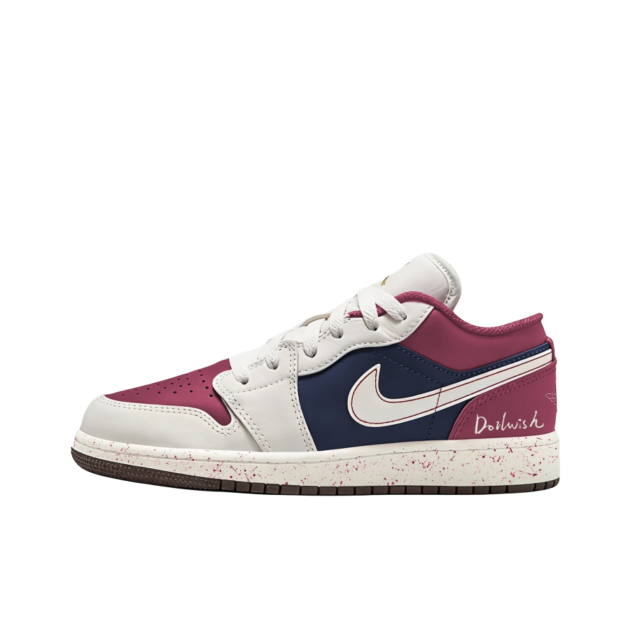 Jordan Jordan Air Jordan 1 Old Wave Leather Low top Children's Basketball Shoes Red White Blue Teenagers