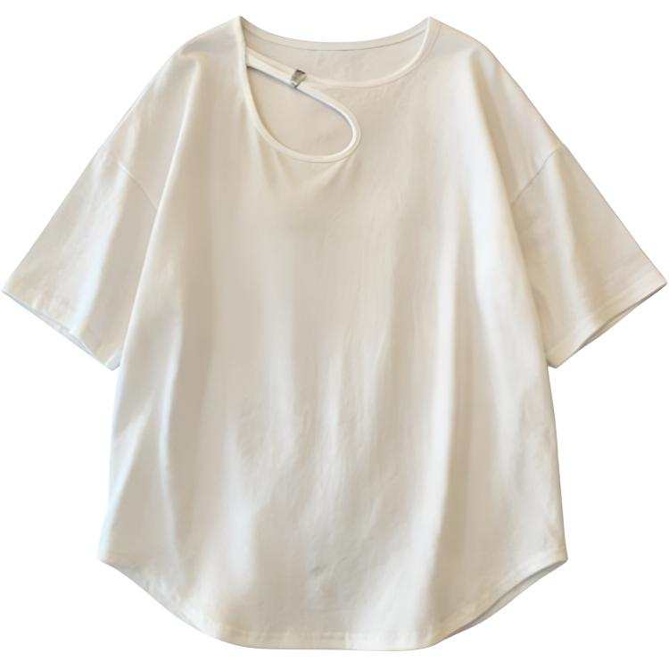 DUSHE T Shirts Women's Crew Neck Thin Straight Fit