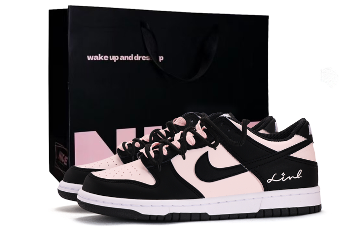 Nike Nike Dunk Low top Skateboard Shoes Women's Black Pink
