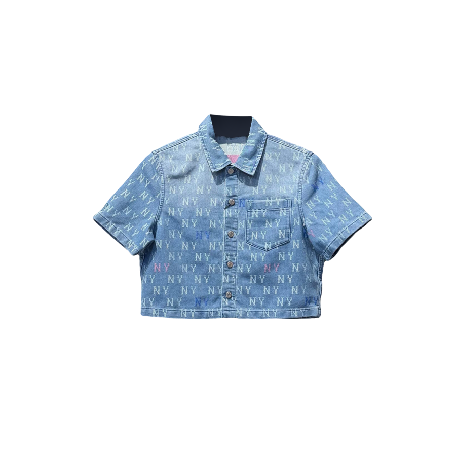 MLB MLB Shirts Women's Denim Blue Lapel Denim