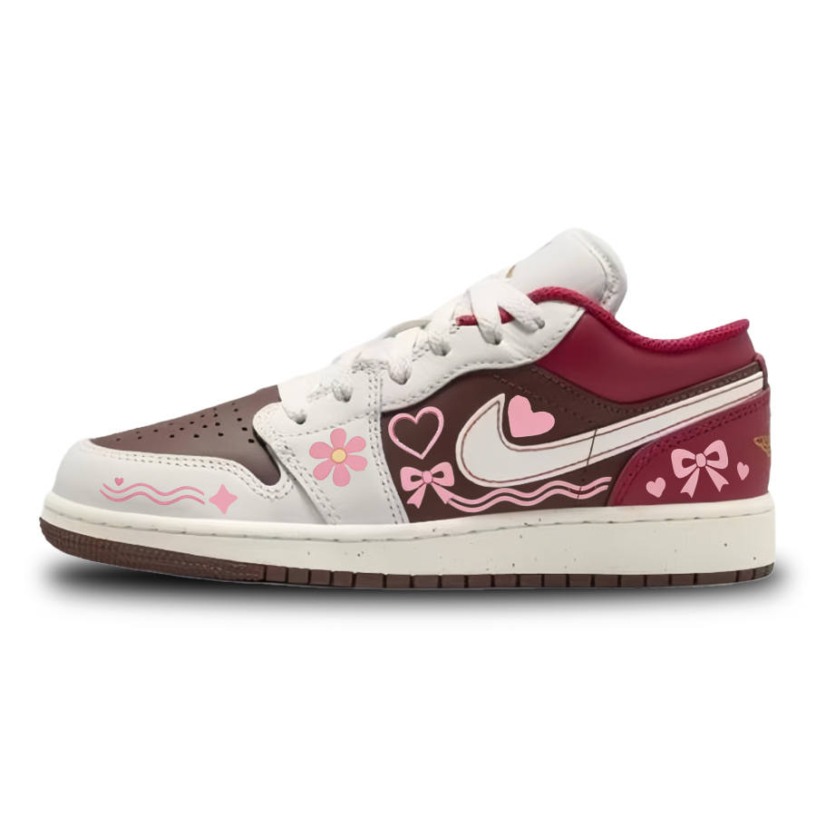 Jordan Jordan Air Jordan 1 Girly Leather Children's Basketball Shoes Pink Teenagers