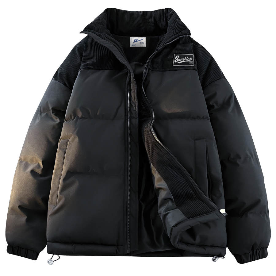 WARRIOR WARRIOR Puffer Jackets Unisex Stand Collar Thickened Padded Puffer Jacket