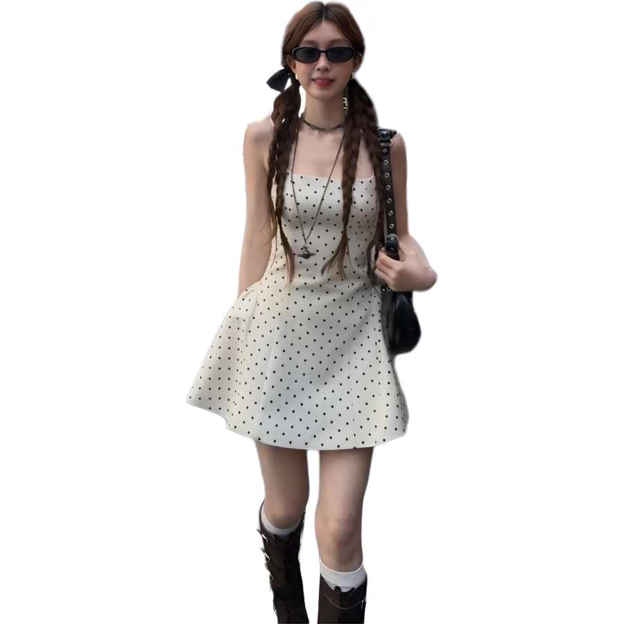 JBBCN Slip Dresses Women's White Square Collar Moderate Short