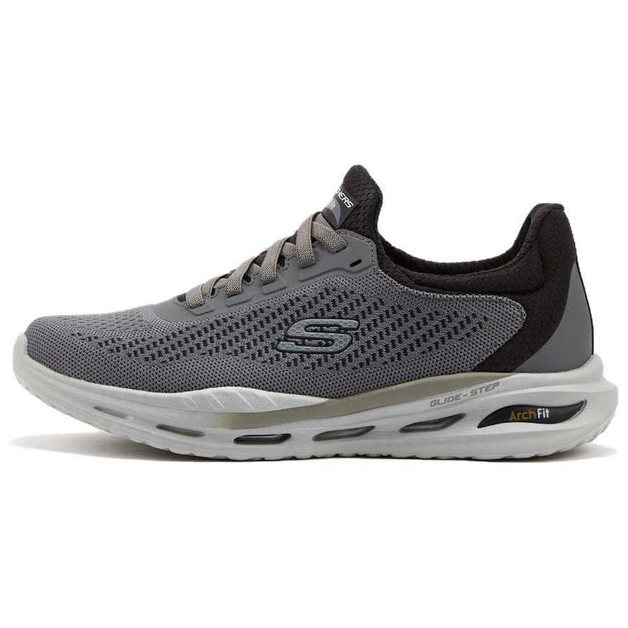 Skechers ARCH FIT ORVAN Fabric Cushioning Abrasion Resistant Breathable Low top Running Shoes Men's Gray