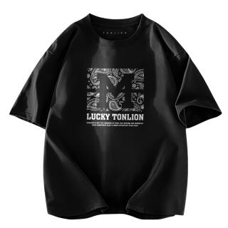 Tonlion T Shirts Unisex Crew Neck Moderate Straight Fit