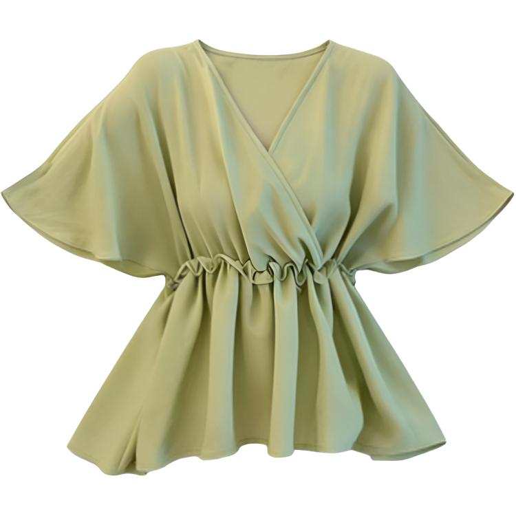 DUSHE DUSHE Chiffon Shirts Women's V Neck Thin