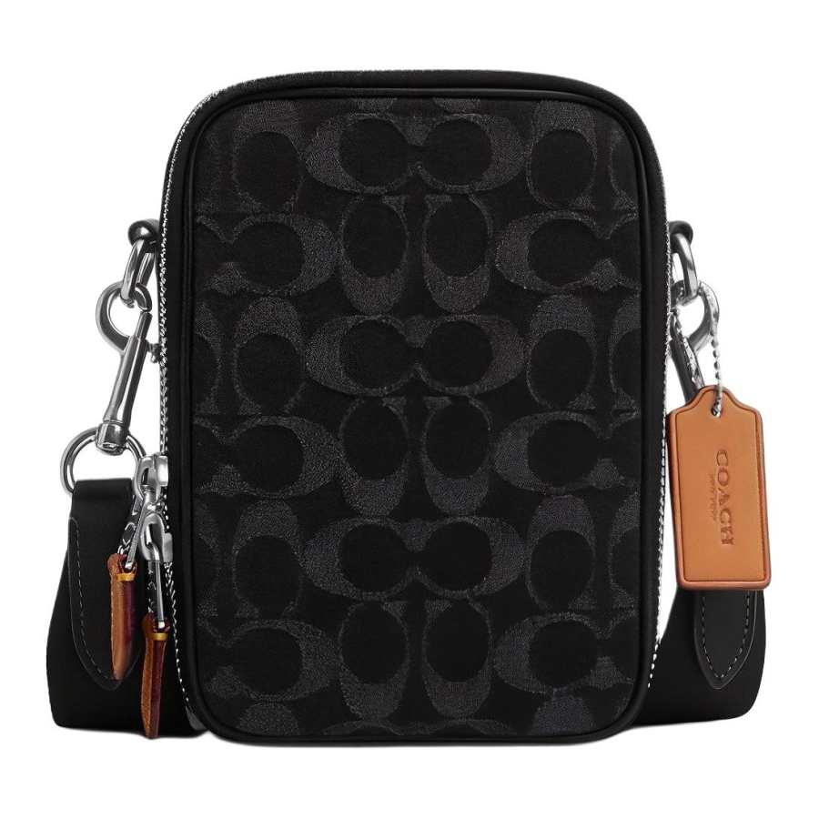 COACH Stanton Fabric With Cow Leather Shoulder Bag, Crossbody Bag Mini Unisex Black