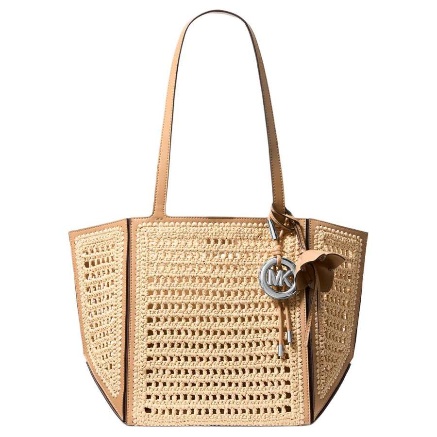 MICHAEL KORS Jordi Viscose Shoulder Bag Medium Women's Beige