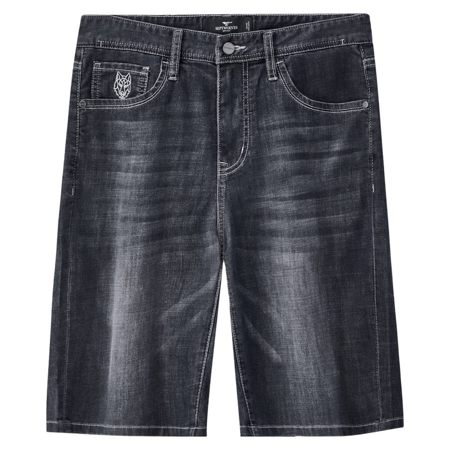 SEPTWOLVES SEPTWOLVES Denim Shorts Men's Dark Blue Thin