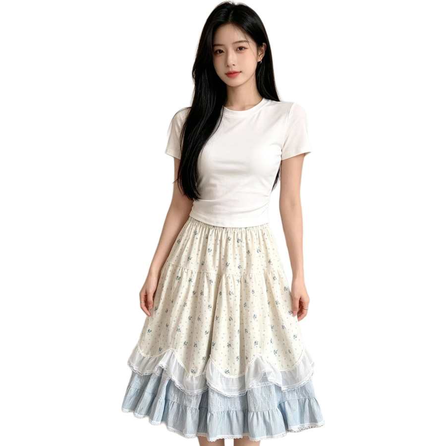 Cotton Gene Casual Long Skirt Women's