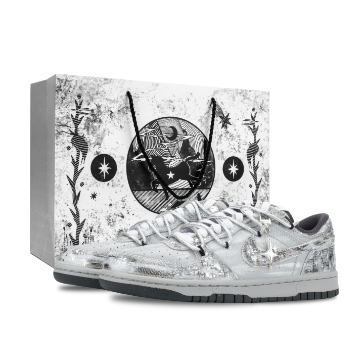 Nike Nike Big Monster Lab, Imprint Cushioning Abrasion Resistant Low top Skateboard Shoes Unisex Black White Gray