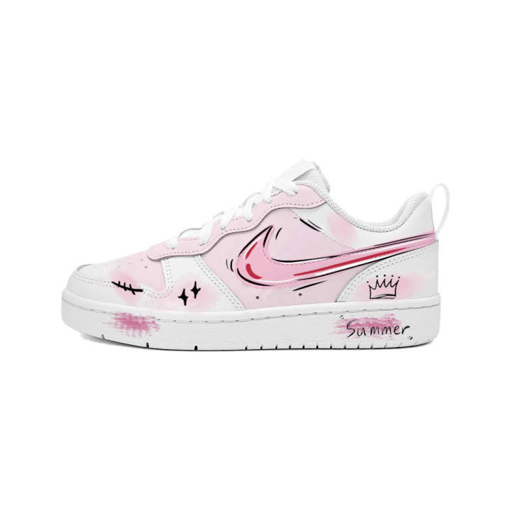 Nike Nike Court Borough Hand Drawn, Graffiti, Versatile Cushioning Abrasion Resistant Low top Skateboard Shoes Women's