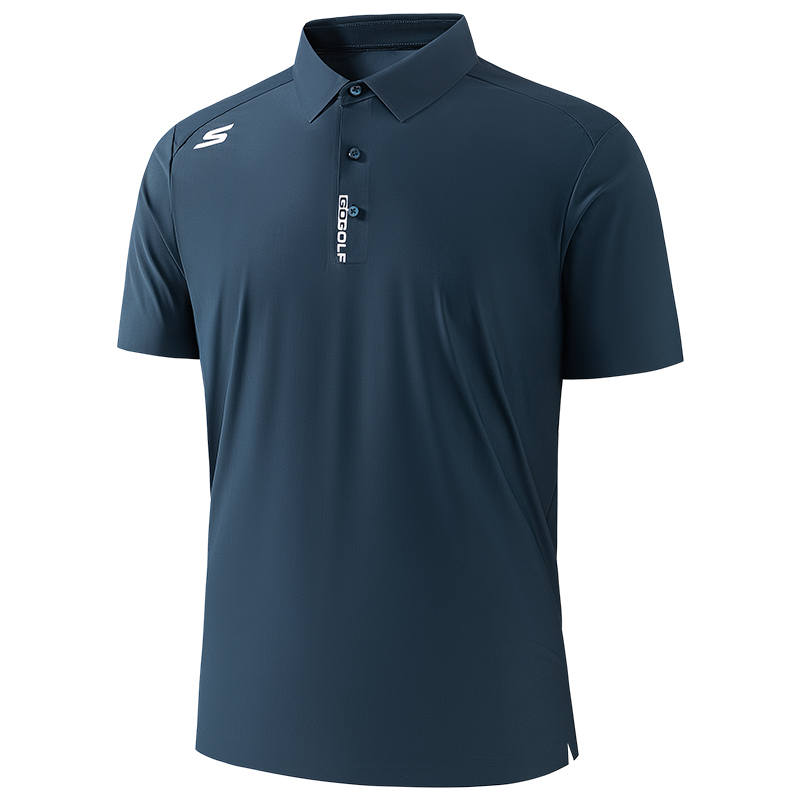 Skechers Polo Shirts Unisex Navy Blue 010N Polo Collar Thin Straight Fit