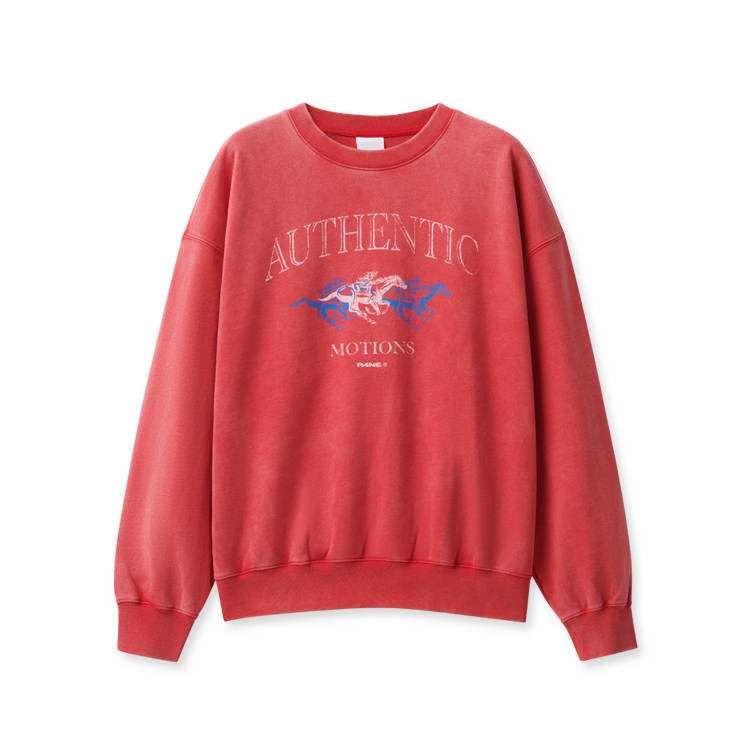 PANE Spring Crew Neck Sweatshirt Women's Vintage Red
