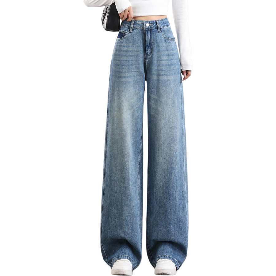 Tonlion Jeans Women's Blue Tone Moderate Straight Fit Pants