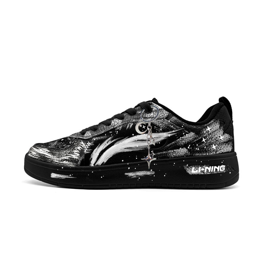 Li-Ning Li Ning Low top Skateboard Shoes Men's Black White