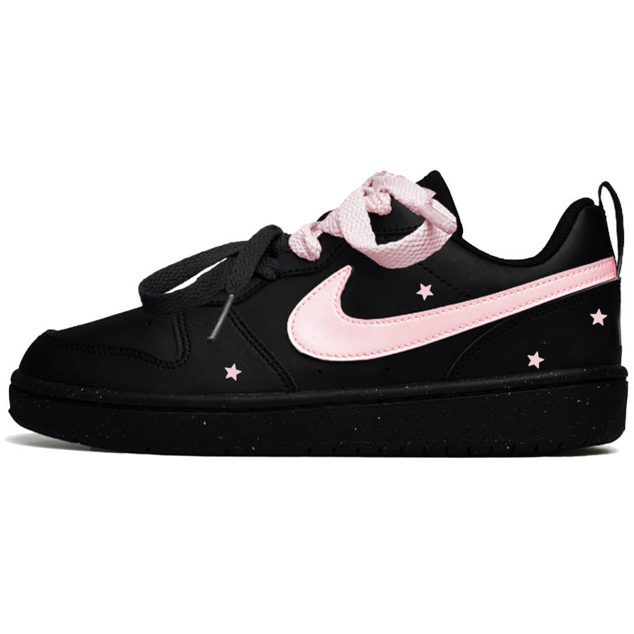 Nike Nike Court Borough Little Xingji 2.0 Leather Low top Kids' Skateboarding Shoes Black Pink Unisex