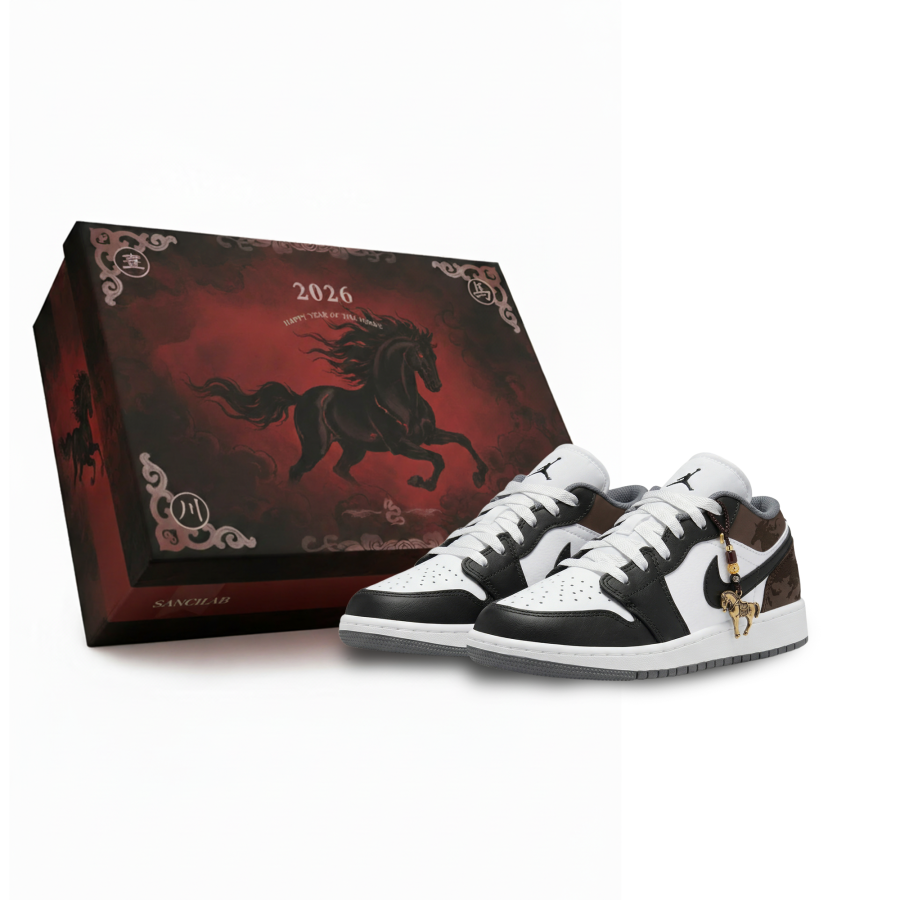 Jordan Jordan Air Jordan 1 Golden Saddle Shadow Slip Resistant Abrasion Resistant Low top Children's Basketball Shoes