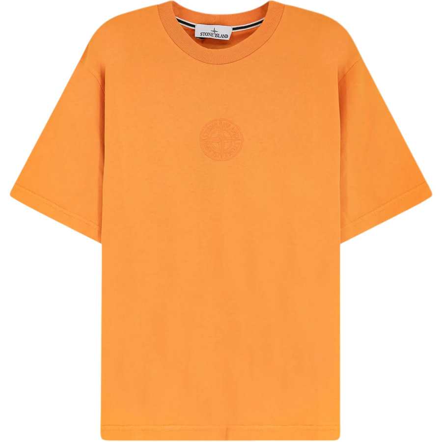 STONE ISLAND T Shirts Men's Orange Crew Neck
