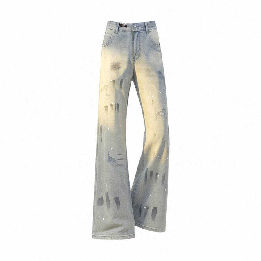 PAUL COSTELLOE Jeans Unisex Blue Gray Thin Straight Fit Pants