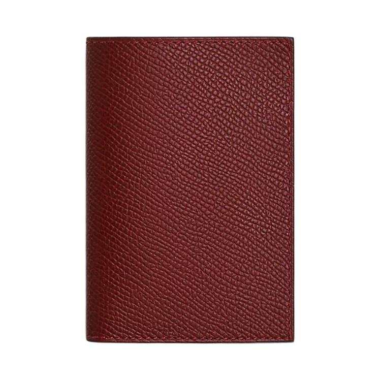 HERMES Epsom Calfskin Card Holder Women's Red