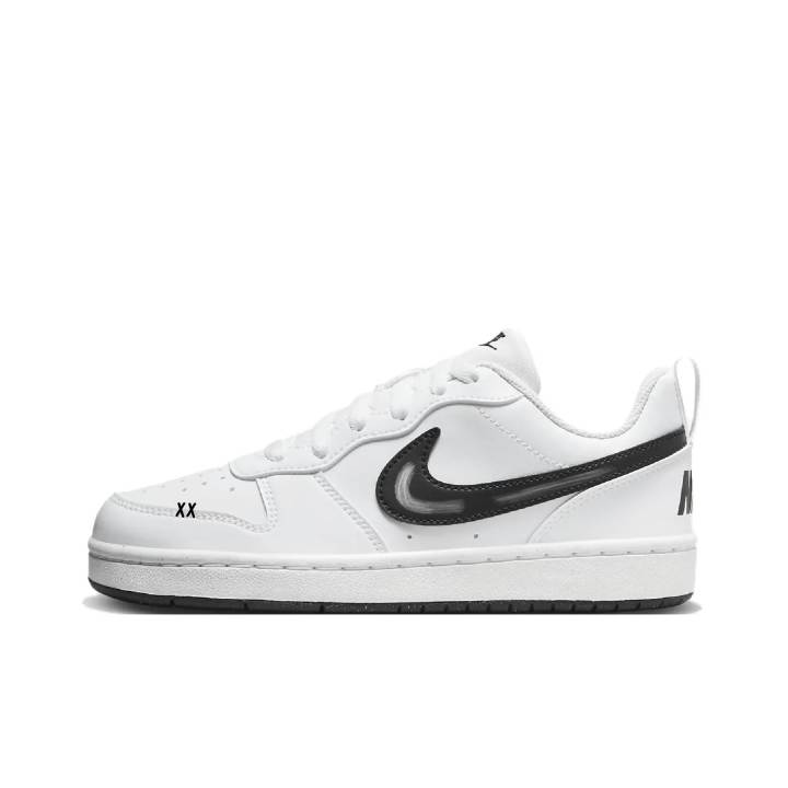 Nike Nike Court Borough 2 White Space Prologue Abrasion Resistant Slip Resistant Low top Skateboard Shoes Unisex Black White