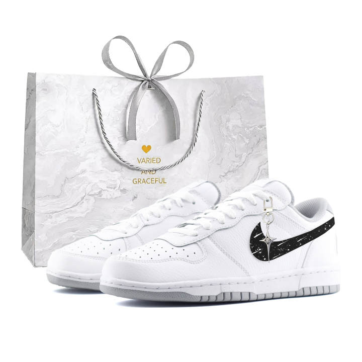 Nike Nike Big Starlight Abrasion Resistant Slip Resistant Low top Skateboard Shoes Men's Black White