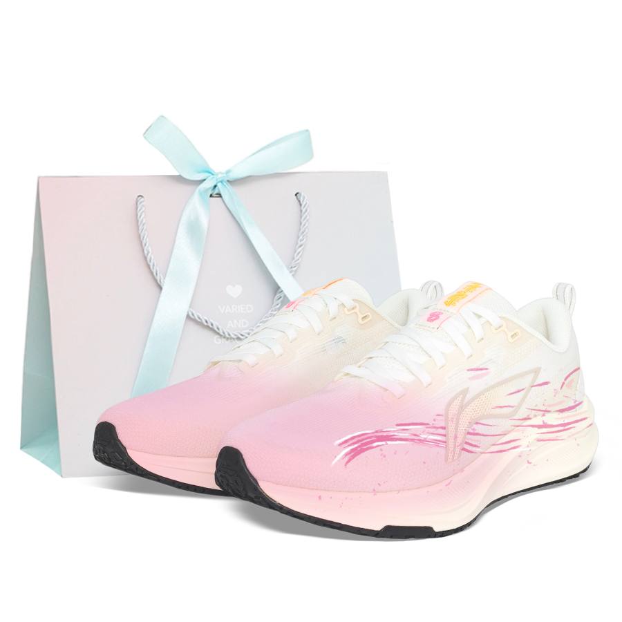 Li-Ning Li Ning Red Hare 8 Cushioning Breathable Low top Casual City Commuting Training Running Shoes Unisex Pink White