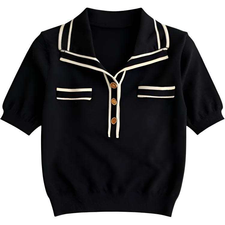 DUSHE Polo Shirts Women's Polo Collar Thin Straight Fit
