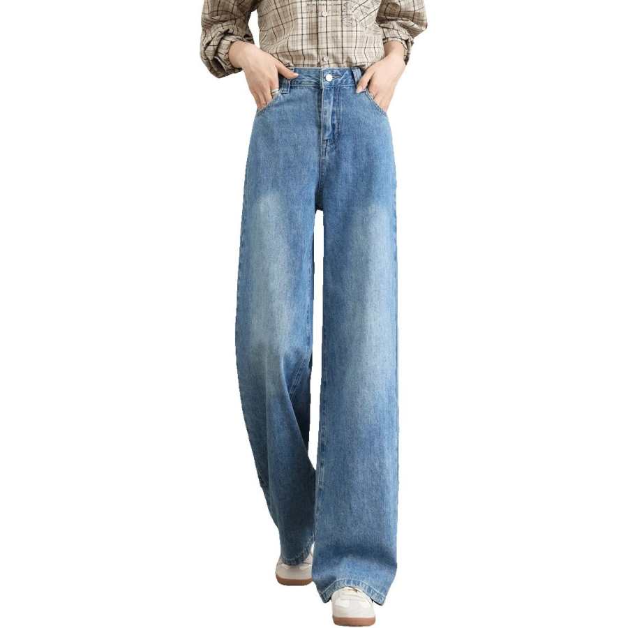 Tonlion Jeans Women's Medium Blue Moderate Wide Leg Pants