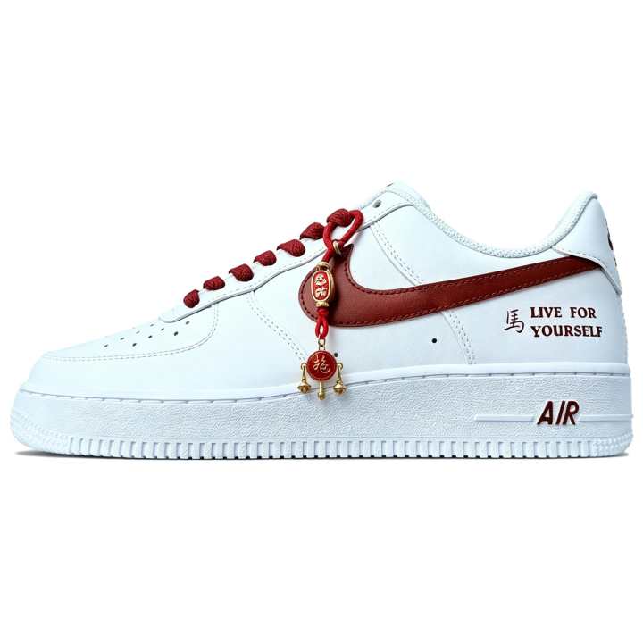 Nike Nike Air Force 1 Leather Low top Skateboard Shoes Women's Burgundy