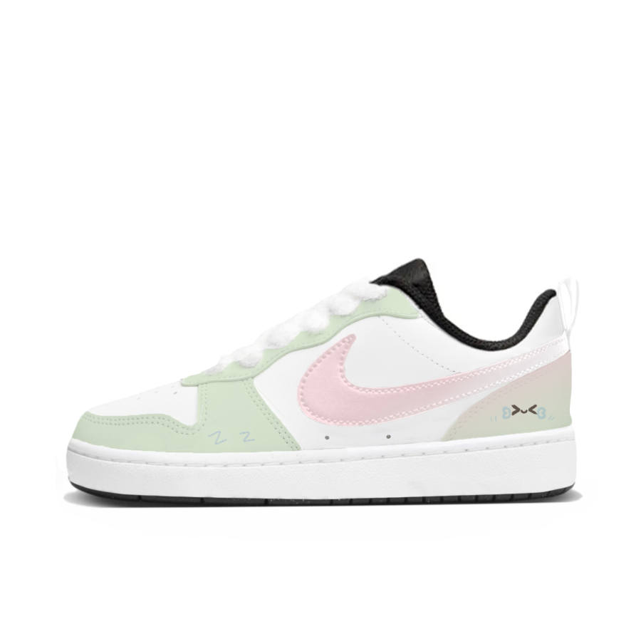 Nike Nike Court Borough Vanilla Frost Abrasion Resistant Slip Resistant Low top Skateboard Shoes Women's Pink Green