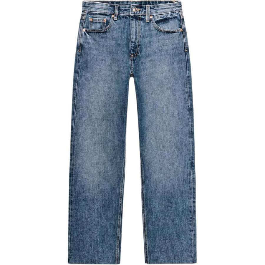ZARA Jeans Women's Blue Moderate Straight Fit Pants