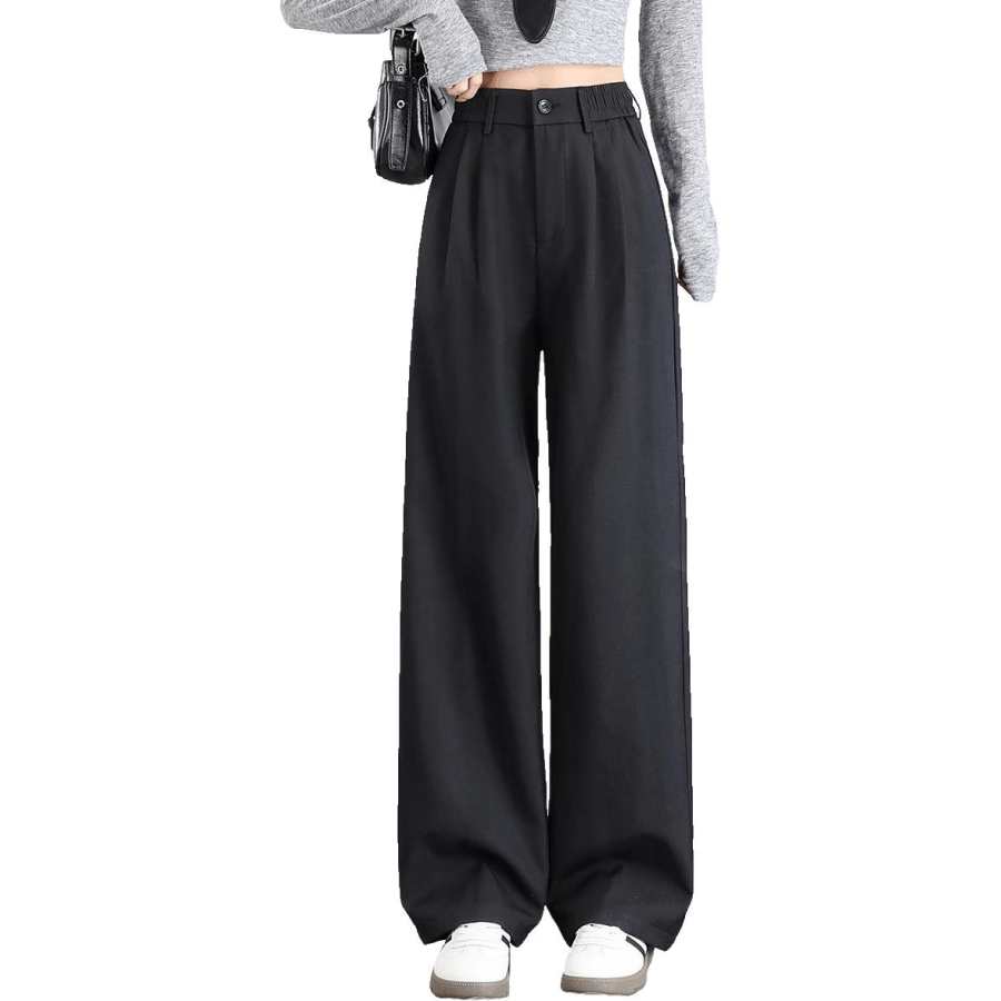 Tonlion Casual Pants Women's Moderate Wide Leg Pants