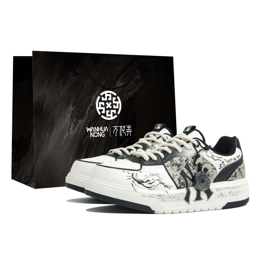 MLB Chunky Liner Kaleidoscope, Explore, Shopping Bag Abrasion Resistant Low top Skateboard Shoes Unisex Black White