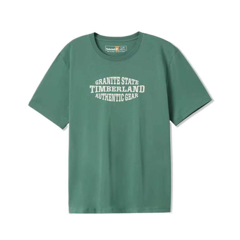 Timberland T Shirts Men's Peachwood Green Crew Neck Moderate