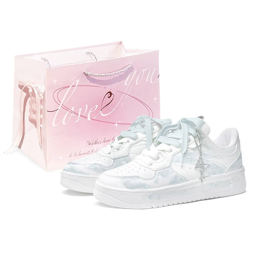 Anta Shopping Bag, Ice Domain Liquid Butterfly, First Culture Waterproof Abrasion Resistant Low top Skateboard Shoes