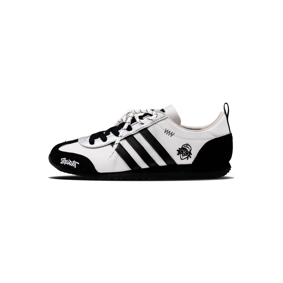 Adidas Custom Adidas VS JOG 2.0 Graffiti Lightweight Low top German Army Trainers Unisex Black White