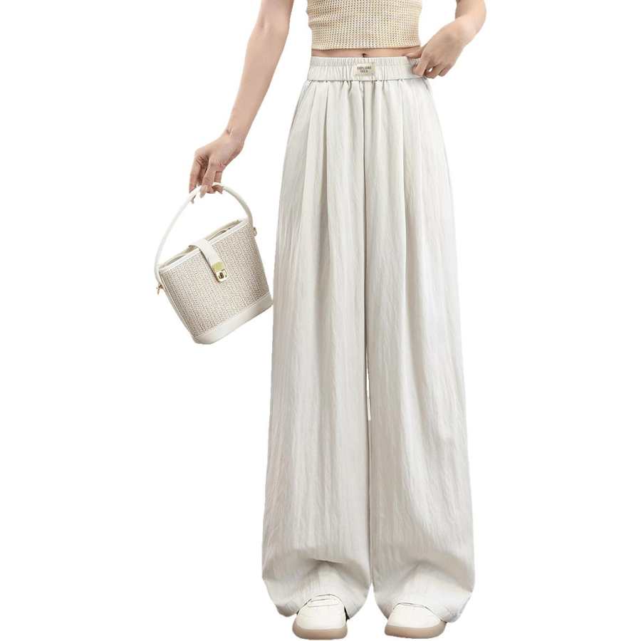 Tonlion Casual Pants Women's Moderate Wide Leg Pants