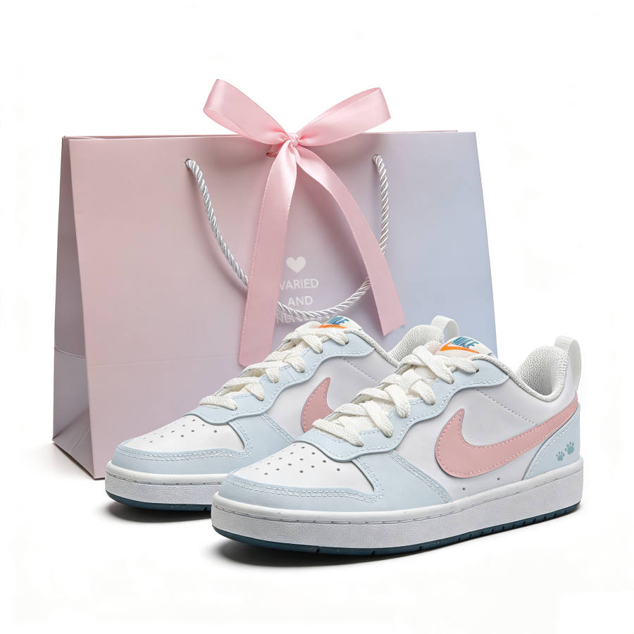 Nike Nike Court Borough2 Maris Sal Puzzle Synthetic Leather Slip Resistant Abrasion Resistant Low top Skateboard Shoes