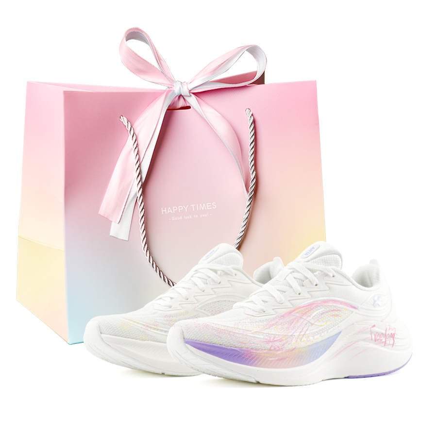 Anta Leaf 6.0 Abrasion Resistant Slip Resistant Low top Physical Fitness Test & Exam Running Shoes Women's White Pink