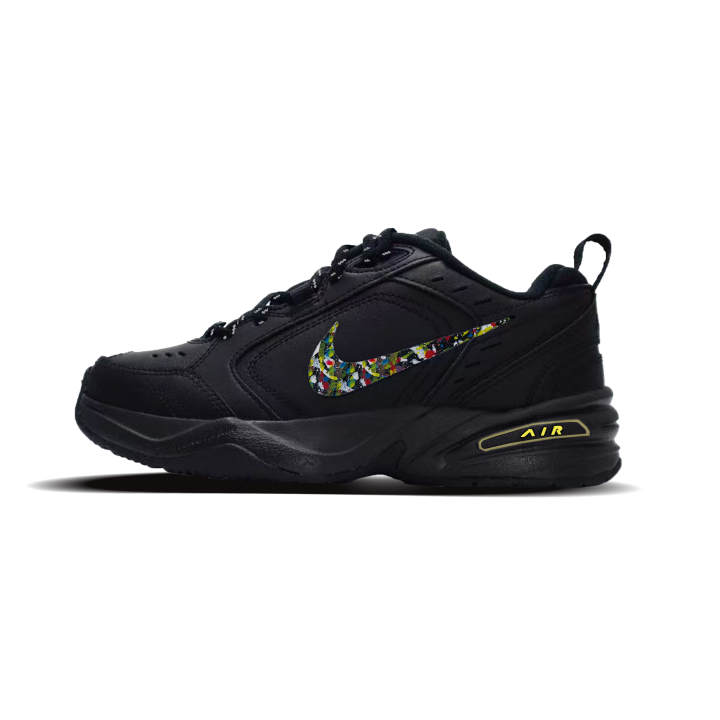 Nike Nike Air Monarch 4 Night Rainbow Synthetic Leather Slip Resistant Low top Chunky Sneakers Unisex Black