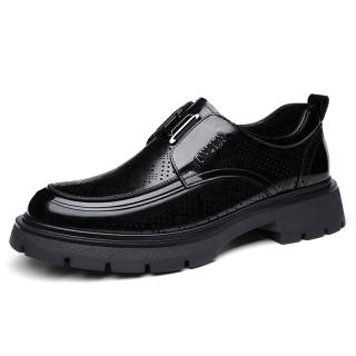Tonlion Breathable Cut Out Genuine Leather Hidden Wedge Leather Shoes Loafers Men's